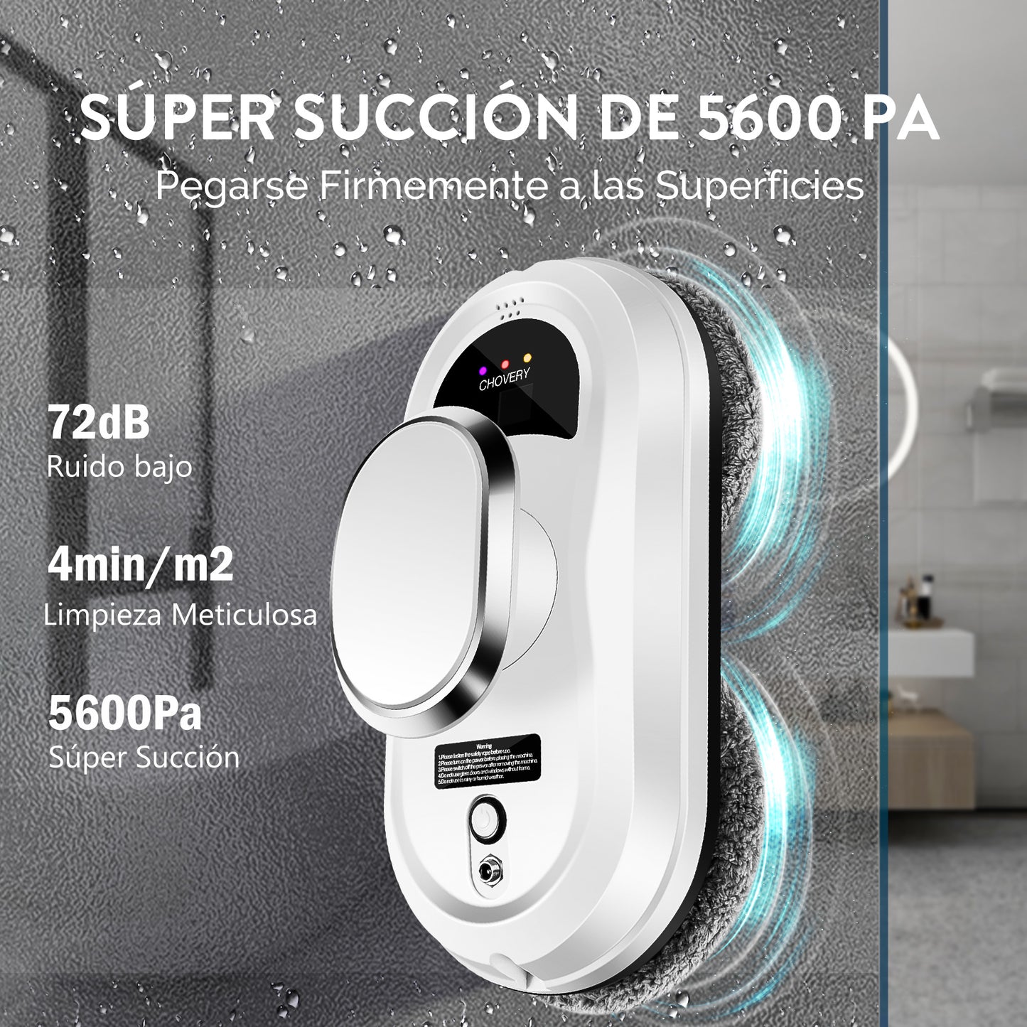 Window Cleaner Robot,Smart Glass Cleaning Robotic with 5600Pa Strong Suction,Remote Control Window Cleaning Robot for Windows/Tiles/Class Door